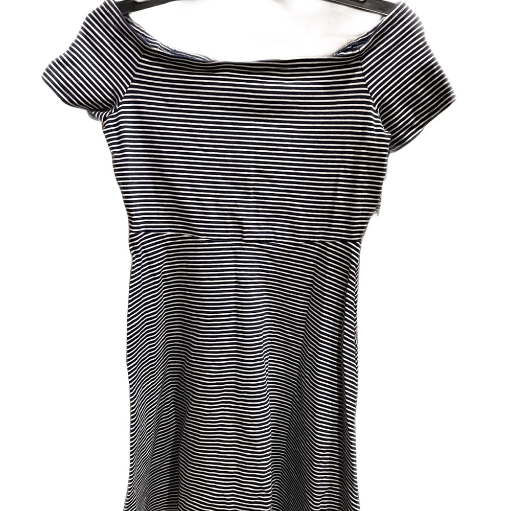 ❤️ OLD NAVY STRIPED OFF THE SHOULDER DRESS X-SMALL NEW